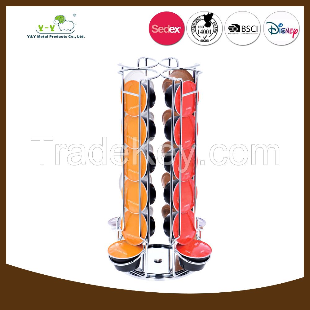 2015 hot sale rotating dolce gusto coffee capsule storage rack