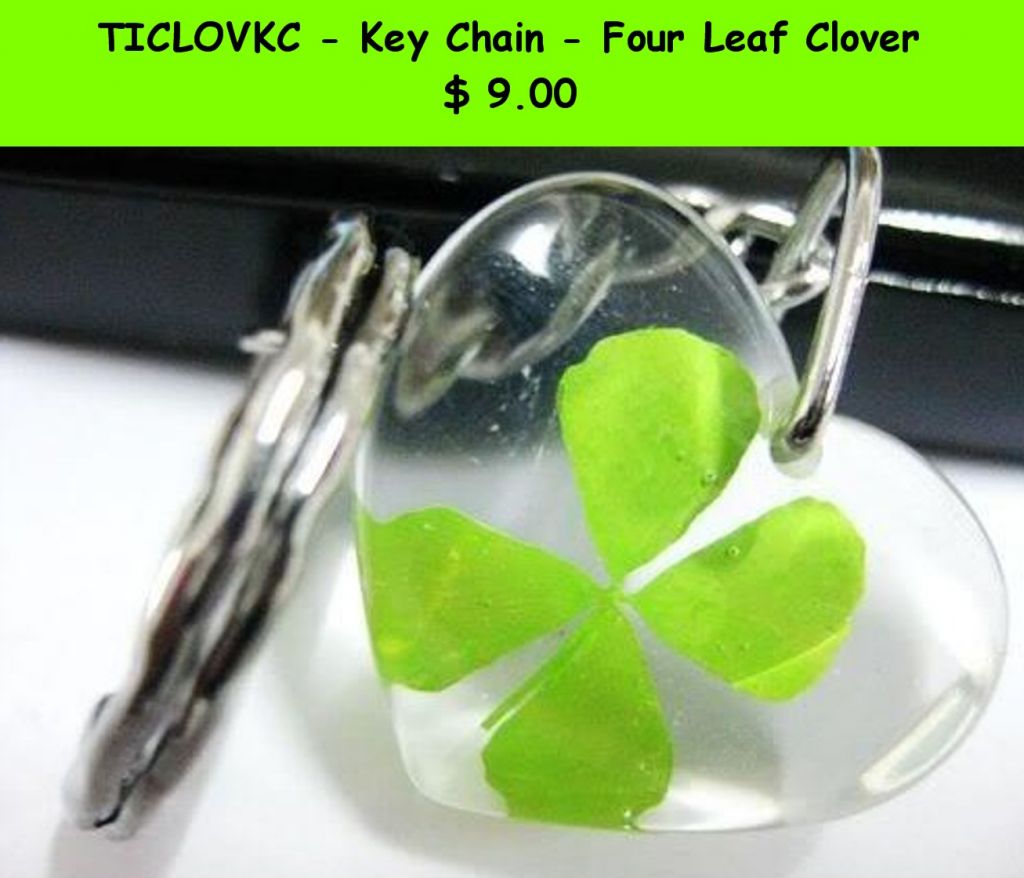 TICLOVKC - Key Chain - 4-Leaf Clover Acrylic Key Chain