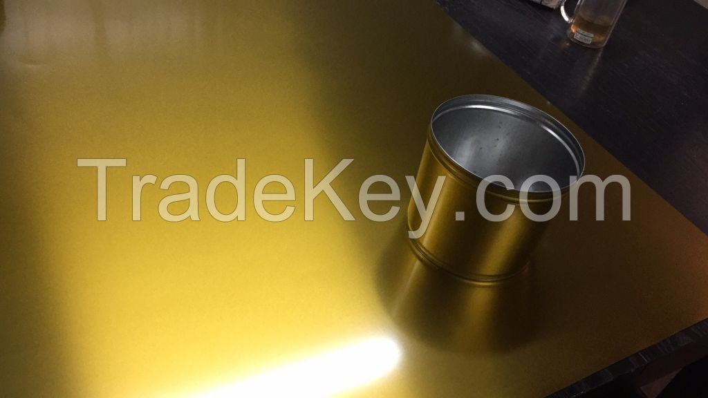 gold lacquered electrolytic  tinplate sheet