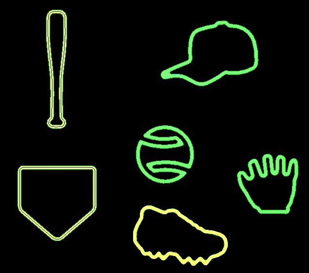 Baseball  - Shaped rubber bandz (Glow in dark)