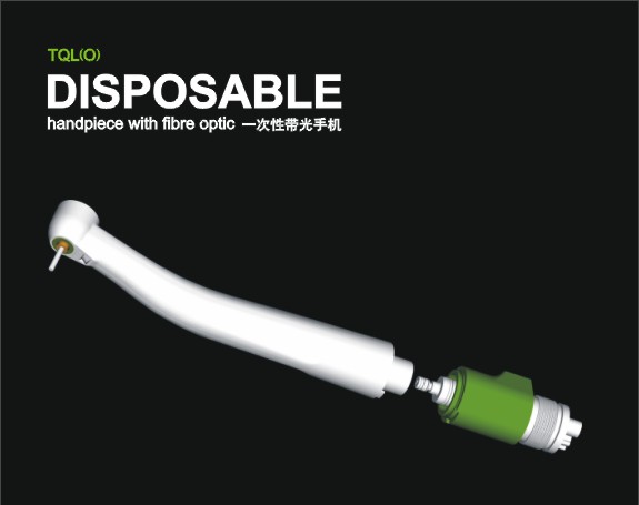 Disposable dental handpiece with LED light