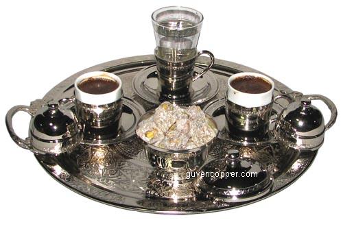 COPPER COFFEE SET (NICKEL-PLATE)