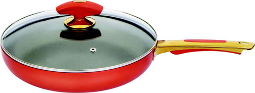 colorful soft anodized frying pan