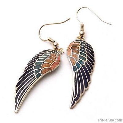 Wing enemal earrings