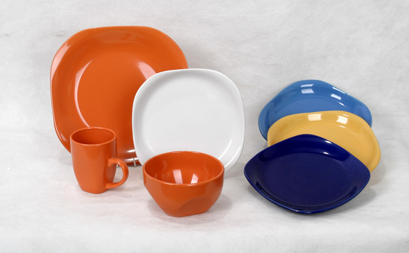 16pcs  Solid Color  Square Dinnerware Sets