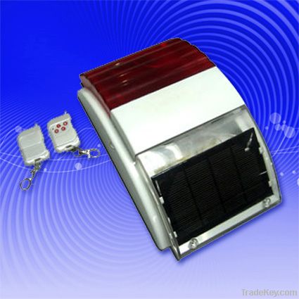 Outdoor siren with solar alarm panel