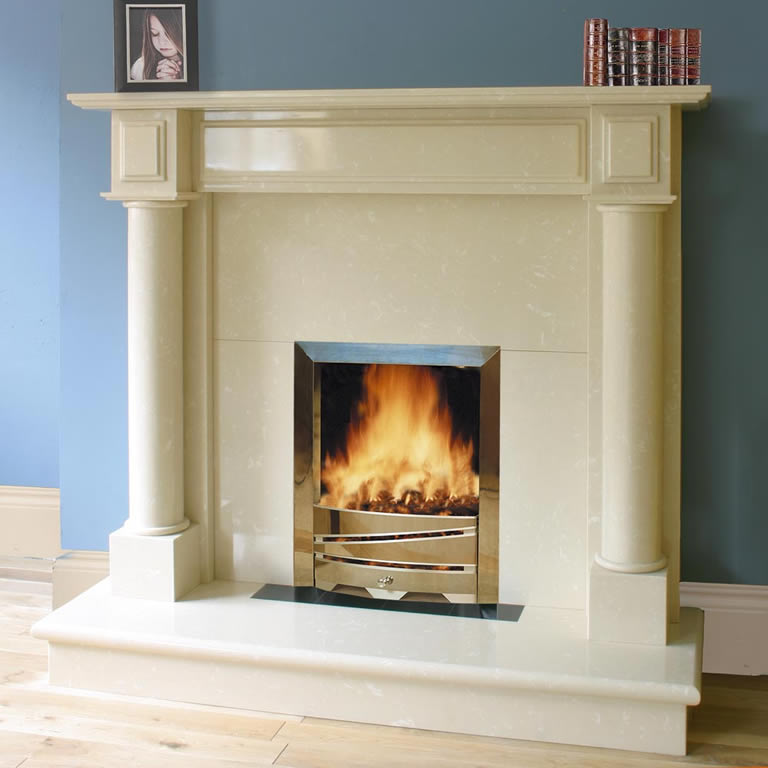 Crema Marfil Fireplace