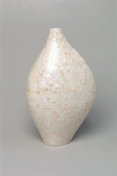 Fiberglass Vase decoration inlaid Mother of Pearl