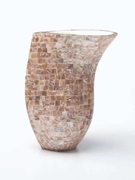 Fiberglass Vase decoration inlaid Mother of Pearl