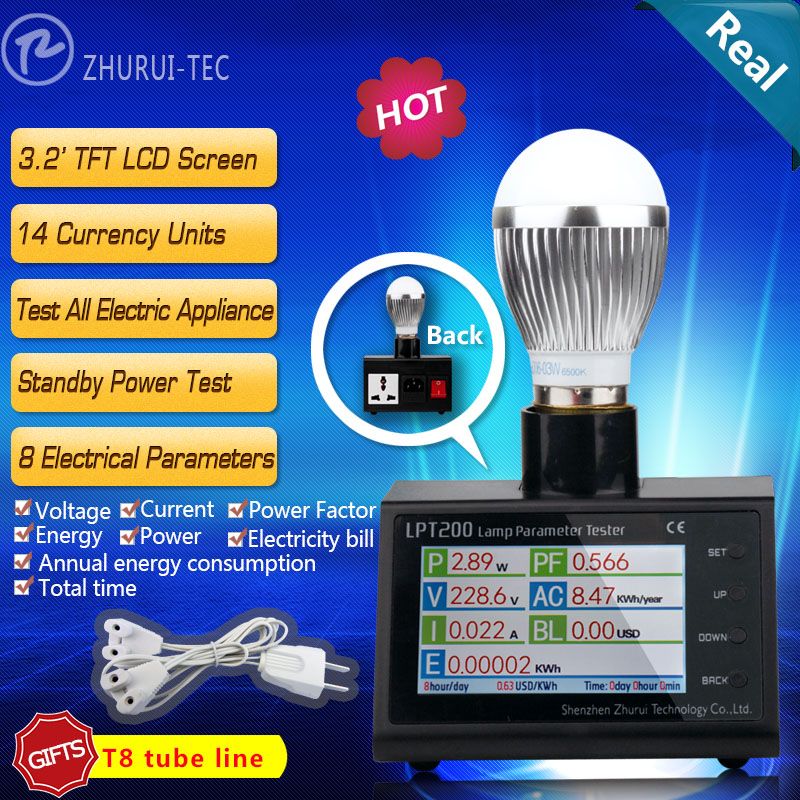 LPT200 TNT LCD power meter/energy meter/watt meter/2500W/10A/electricity meter