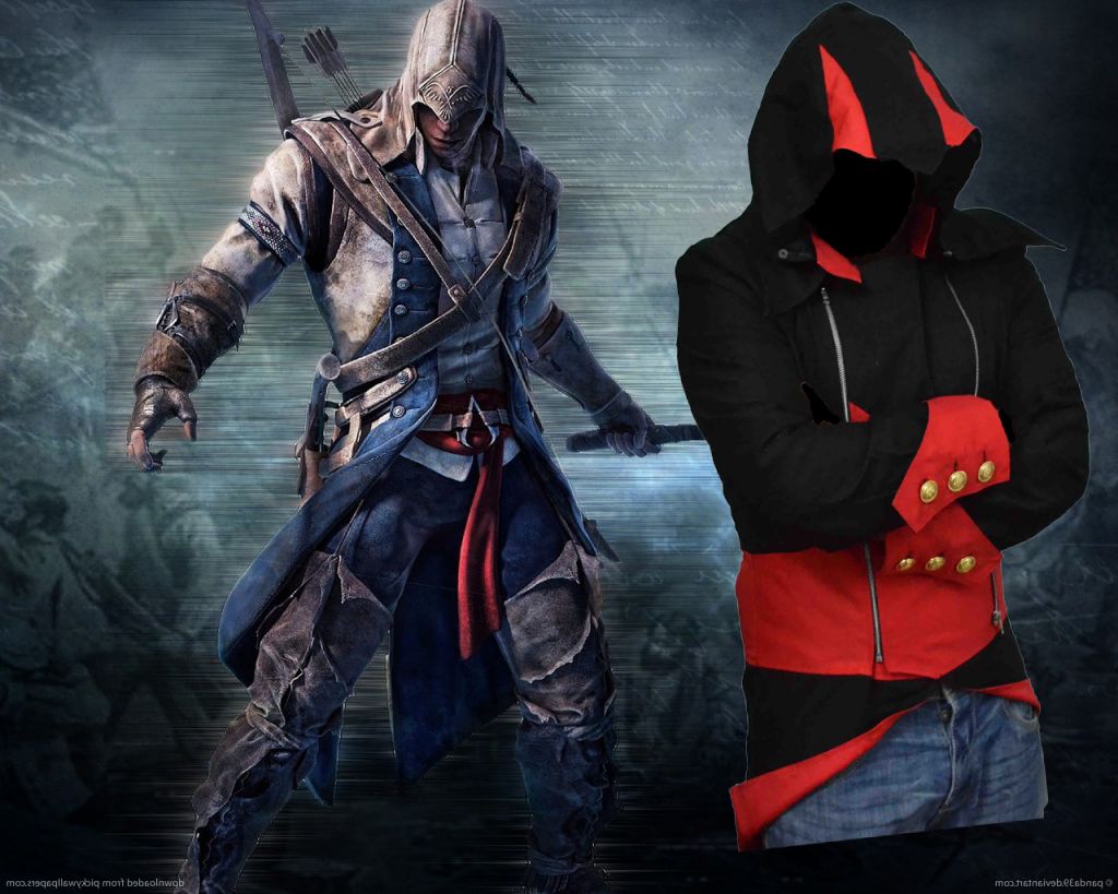 Assassin Creed 3 Hoddy Jacket available in Faux Leather from size XS....5XL
