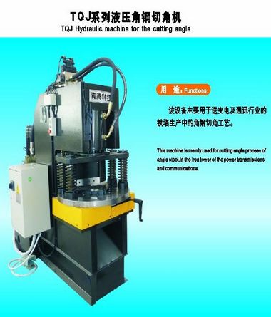 Hydraulic machine for the cutting angle