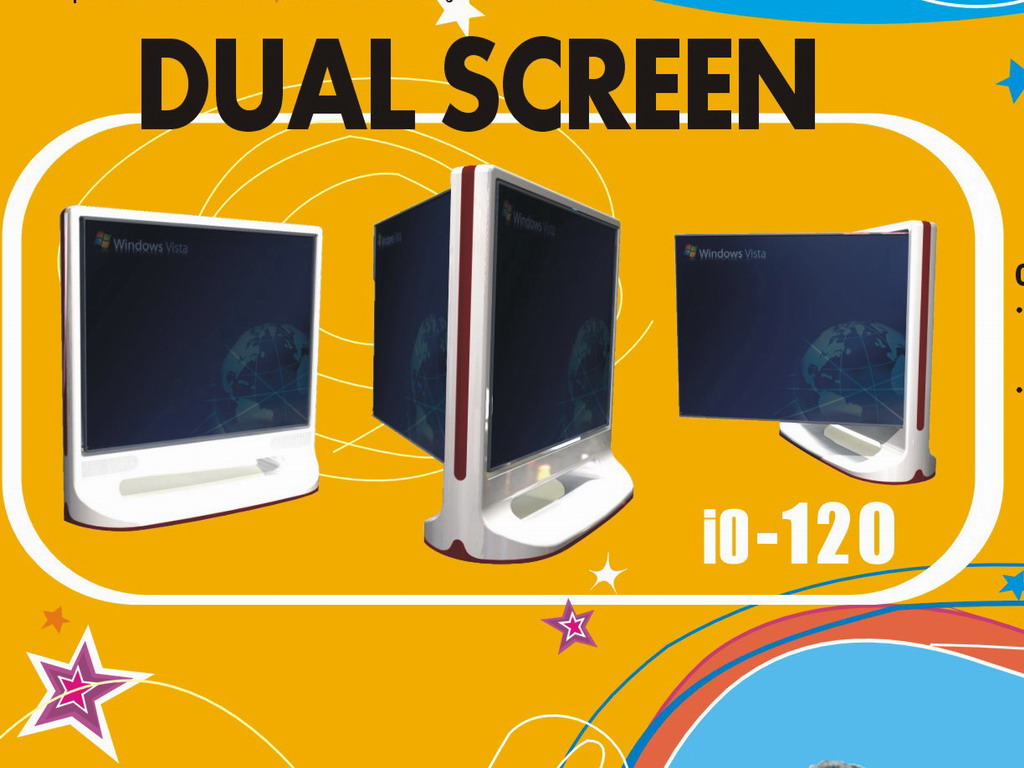touch screen, 18.5'' monitor, dual side