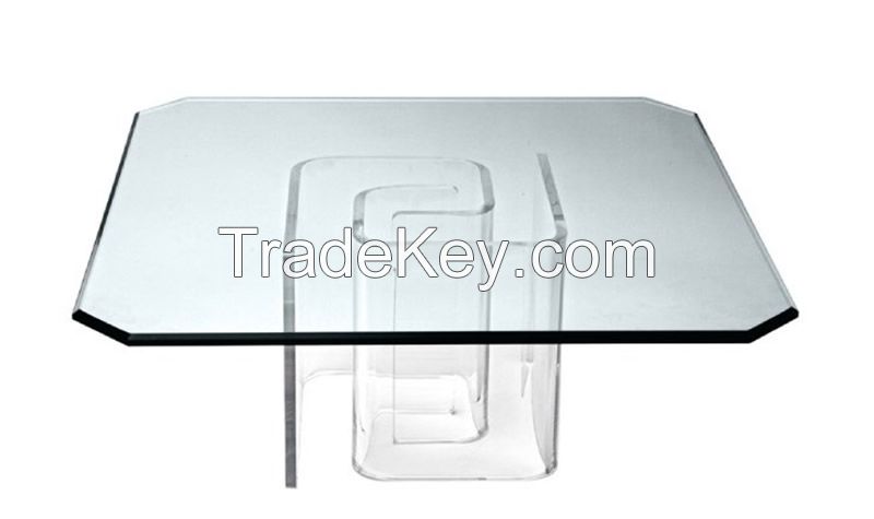 Acrylic diinnig table  Elegant Design Tempered glasstable top + Acrylic base