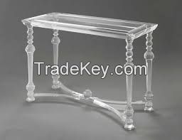 Acrylic Console table  Elegant Design Tempered glass table top + Acrylic base