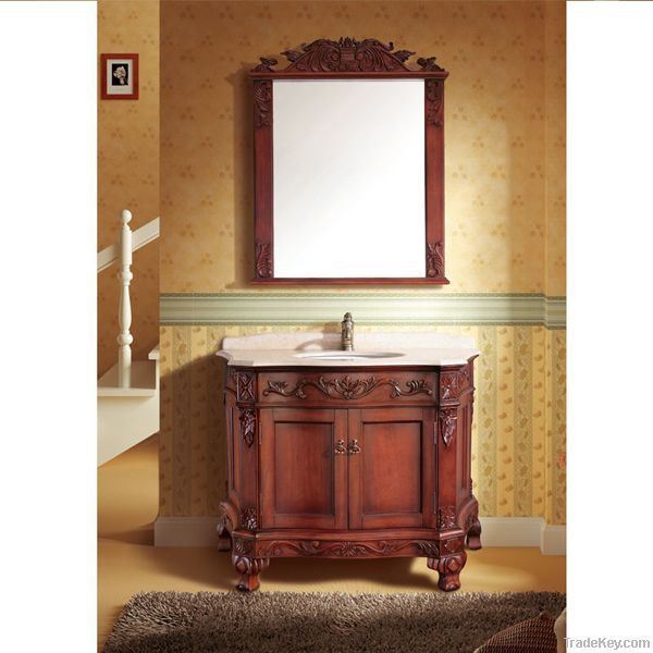 Solid Wood Bathroom Cabinet (OP-W1237-110)