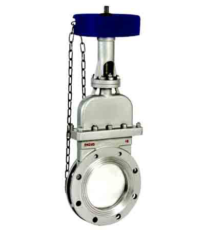 Sprocket drive knife gate valve