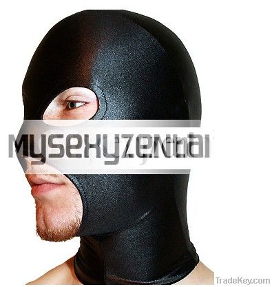 Black Open Eyes And Mouth Lycra Hood - Hoods