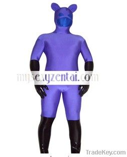 Purple Blue Spandex Unisex Zentai Catsuit
