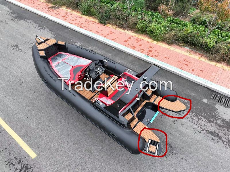 Qingdao boat RIB 700 large inflatable boat Fiberglass Rigid Hull Inflatable boat Rib Pontoon Yacht Boat