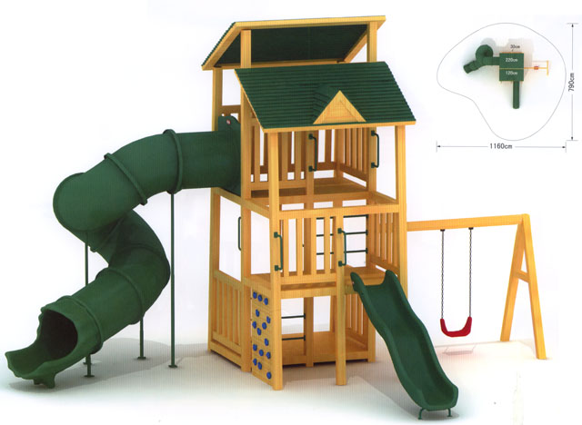 various playground equipments including outdoor slide combination (wo
