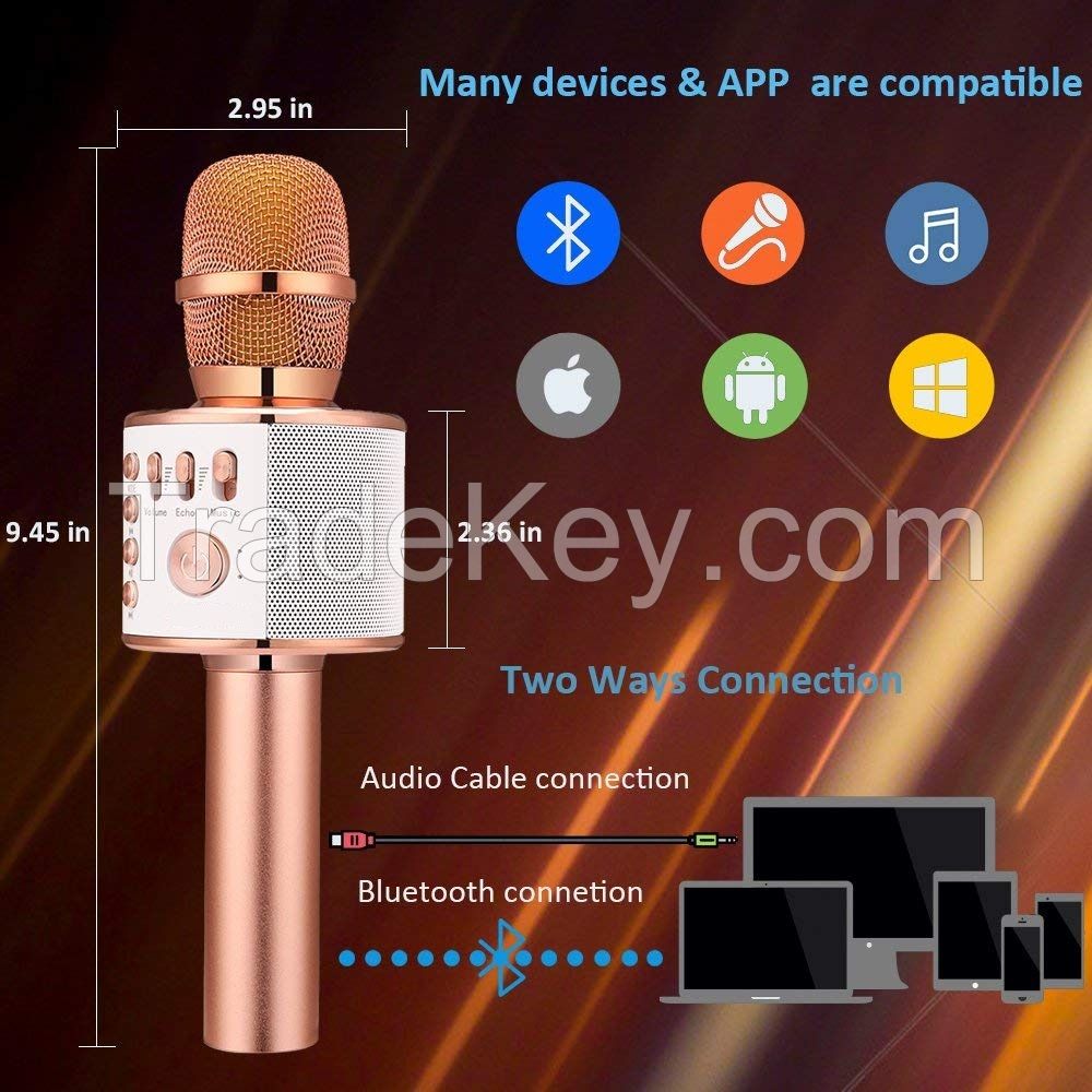 Q37 Wireless Bluetooth Karaoke Microphone 3 in 1 Portable