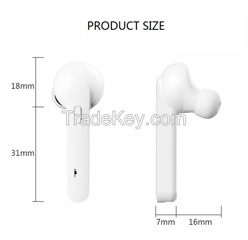 T21 Mini Twins Bluetooth 5.0 EDR/BLE Sports Stereo Bass HiFi Noise Reduction Earbuds, Waterproof, Build-in Mic, With 800mAh Charging Cases