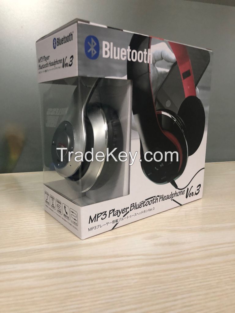 BT-D02 Bluetooth Headphones Over Ear Lightweight, Comfortable for Long-time Wearing, Hi-Fi Stereo Wireless Headphones, Foldable Headset w/Built-in Mic and Wired Mode for PC/Cell Phones/Black-Red