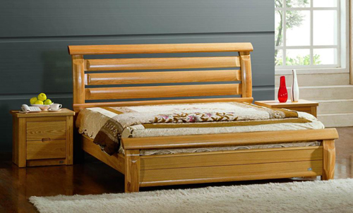 wooden bed