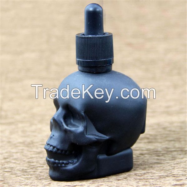 factory glass ejuice skull glass bottle with dropper glass dropper bottle with childproof evident cap