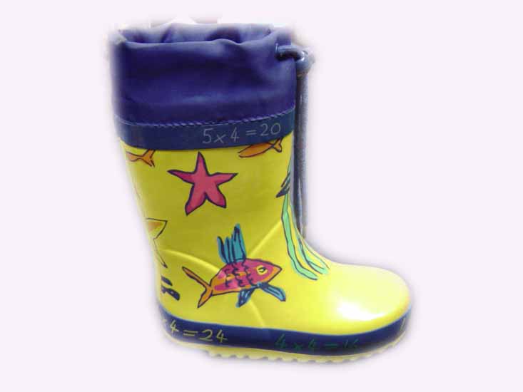 kid's rubber boots with nylon type