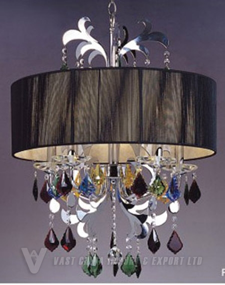 modern stainless pendant lamp with crystal