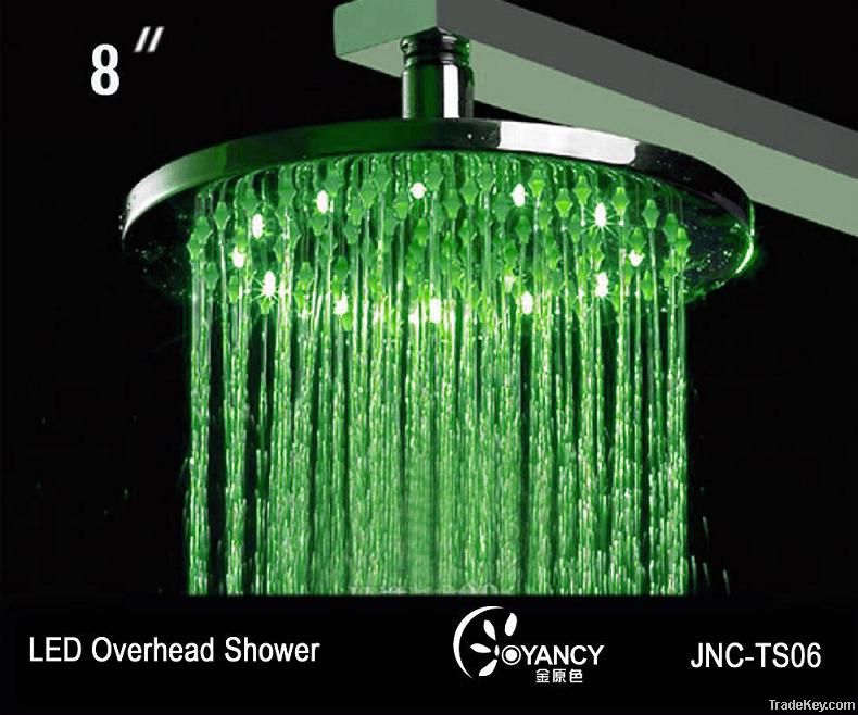 8" Brass LED rain Shower