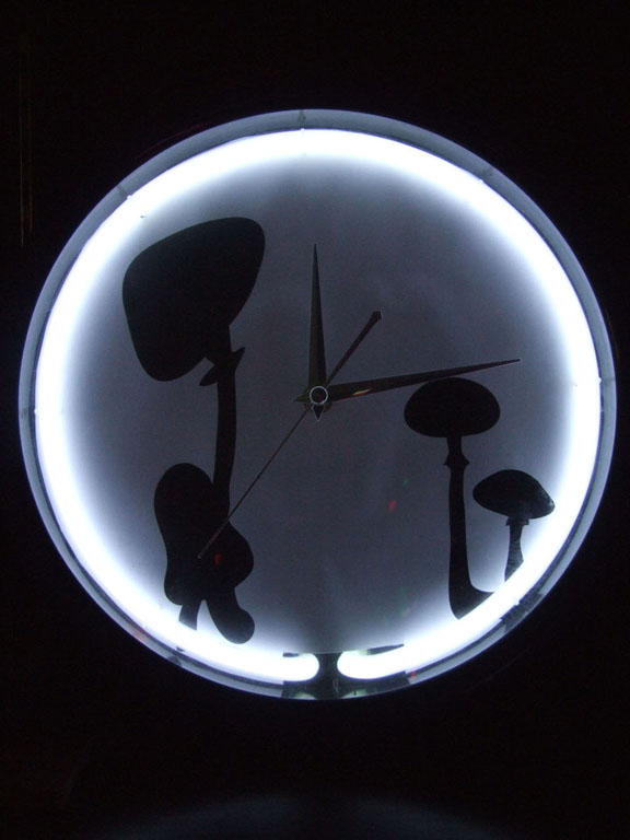 12" neon clock, neon wall clock,