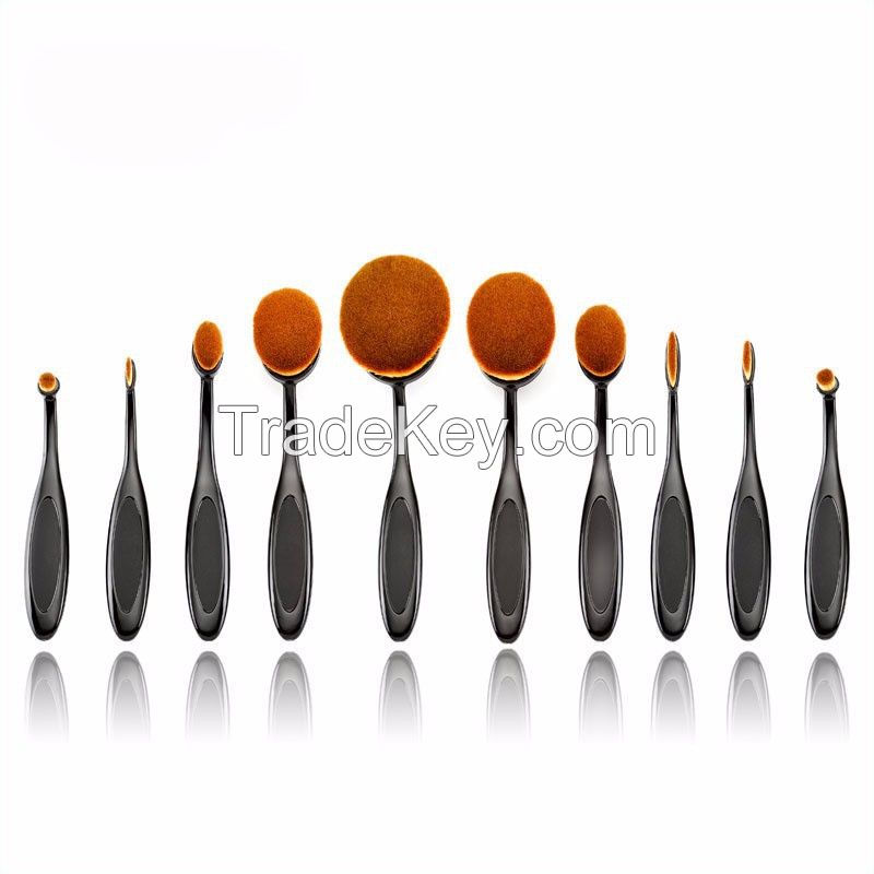 2016 New Pattern Oval 10 Toothbrush Type Cosmetic Brush Suit Can OEM