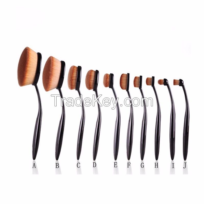 2016 New Pattern Oval 10 Toothbrush Type Cosmetic Brush Suit Can OEM