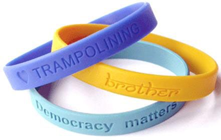 Silicone personalized rubber bracelets with embossed logo