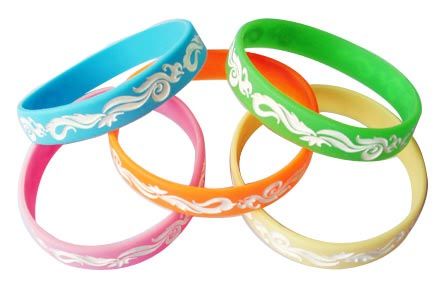 Cheap all kinds of silicone rubber custom bracelets in stock