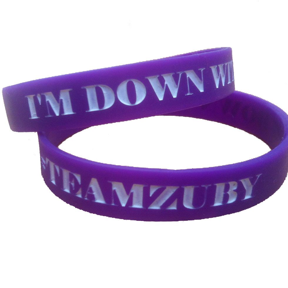 Debossed and ink printed logo silicone personalized bracelet