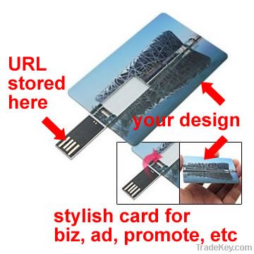 Credit card USB web key, wallet usb webkey, for business marketing, ad