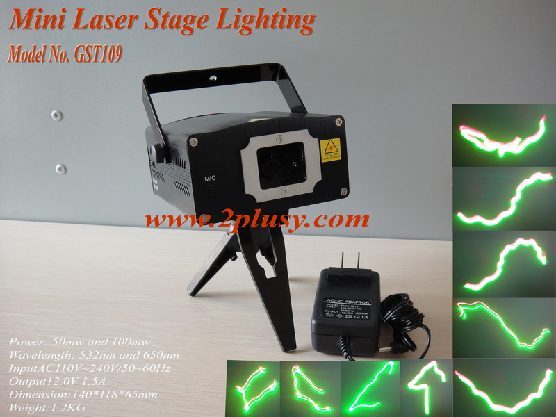 Mini laser stage light with sound active and auto speed control