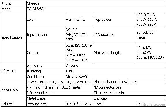 Warm white Flexible LED Lamp 12V/220V