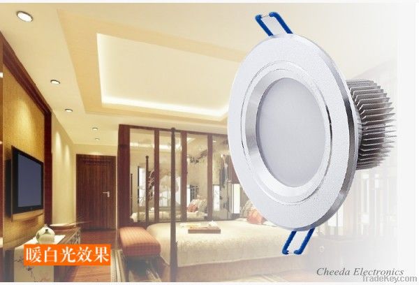 Energy saving aluminum heat sink 3w cob led down light