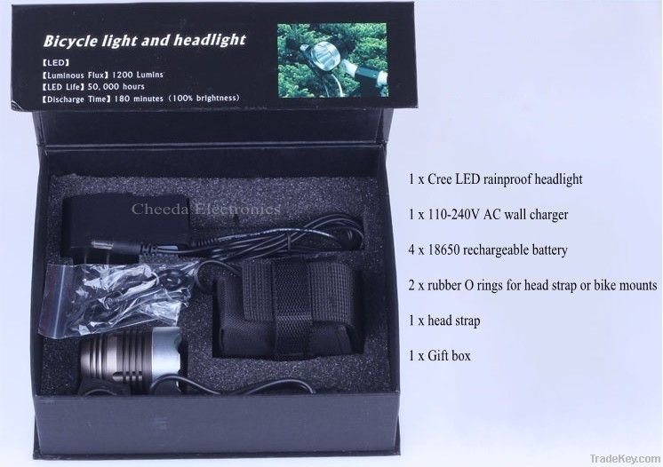 Ultra bright 1200lm CREE T6 led bicycle lamp, Bike Headlight