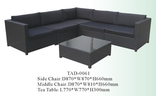 PE rattan sofa & tea table-TAD-0061