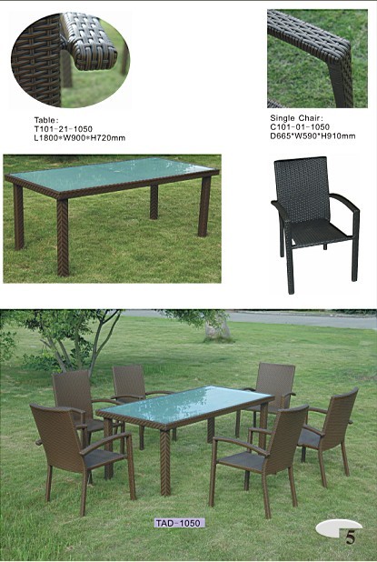 PE rattan chairs & table-TAD-1050
