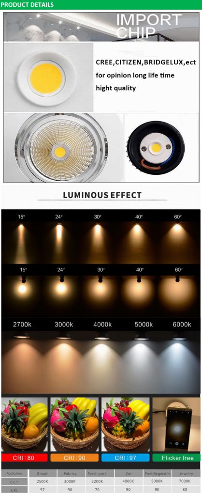 Good Quality Ce Rohs Approved 9w~30w Cob Downlight Led Comercial Lighting