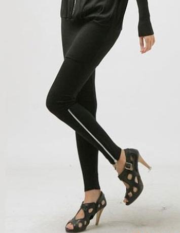 BLACK LEGGINGS WITH ZIP ON LEGS