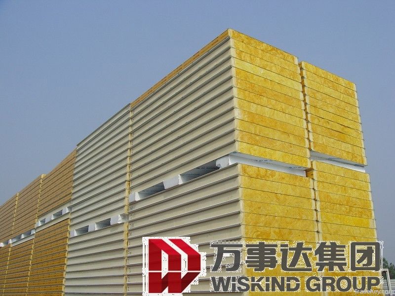 Shandong WISKIND polyurethane foam sandwich panel for warehouse usage