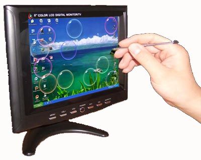 8inch touch screen lcd monitor(VGA+AV+TV)